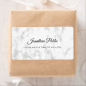 Étiquette Marbre blanc Script Luxueux Elegant Livraison (En situation)