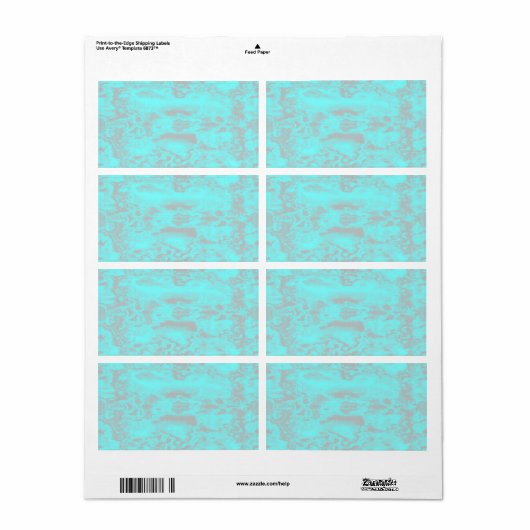 Étiquette Marbre bleu et gris (Feuille entière)