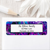 Étiquette Marbre bleu et violet Fluide Art (En situation)