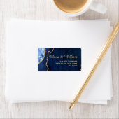 Étiquette Marbre Bleu Or Moderne Agate Adresse de Retour (En situation)