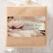 Étiquette Marbre Brown doré Lotus Gold (En situation)