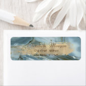 Étiquette Marbre Cool élégant, Brosse d'or Faux (En situation)