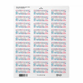 Étiquette Marbre de Parties scintillant bleu rose moderne (Feuille entière)