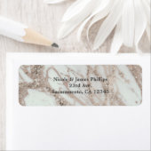 Étiquette Marbre Glam Rose Rose Gold Argent Design Chic (En situation)