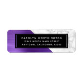Étiquette Marbre Métal Brossé Violet Adresse de retour (Devant)