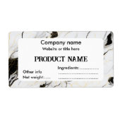 Étiquette Marbre noir et blanc (Devant)