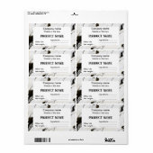 Étiquette Marbre noir et blanc (Feuille entière)