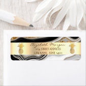 Étiquette Marbre noir plié d'ananas d'or (En situation)