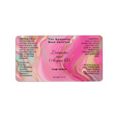 Étiquette Marbre rose et Cosmétique or Bouteille de goutte (Devant)