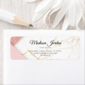 Étiquette Marbre rose et or moderne (En situation)