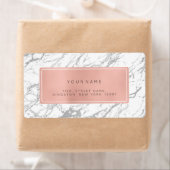 Étiquette Marbre rose rose gris argenté Retourner l'adresse (En situation)