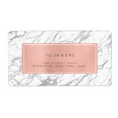 Étiquette Marbre rose rose gris argenté Retourner l'adresse (Devant)