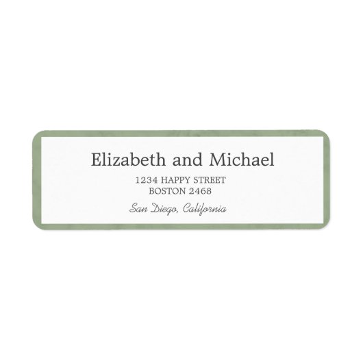 Étiquette Marbre vert Sage Elégant Mariage moderne chic (Devant)
