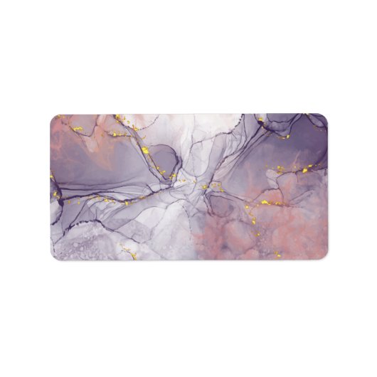 Étiquette Marbre Violet et Or (Devant)
