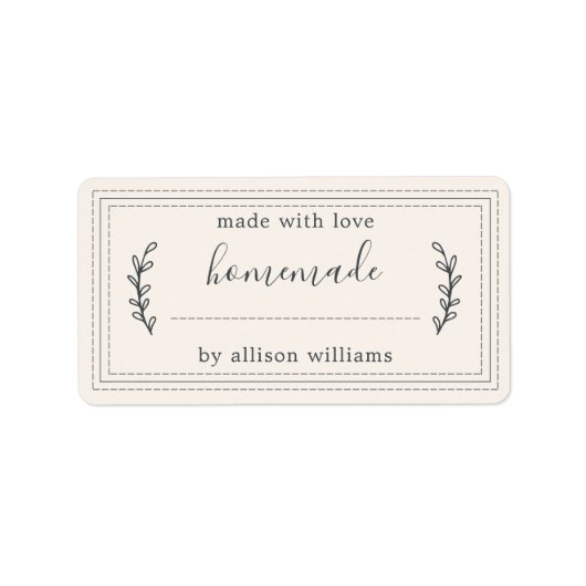 Étiquette Marchandises Rustiques faites maison confiture Can (Devant)