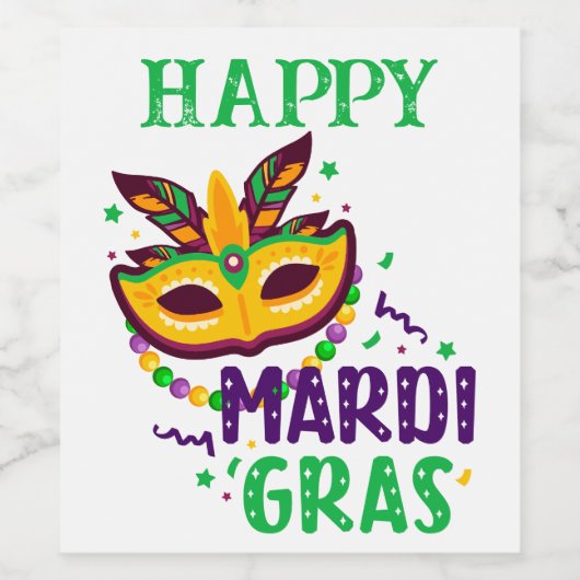 Étiquette Mardi Gras (Étiquettes simples)