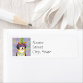 Étiquette Mardi Gras Beagle (En situation)