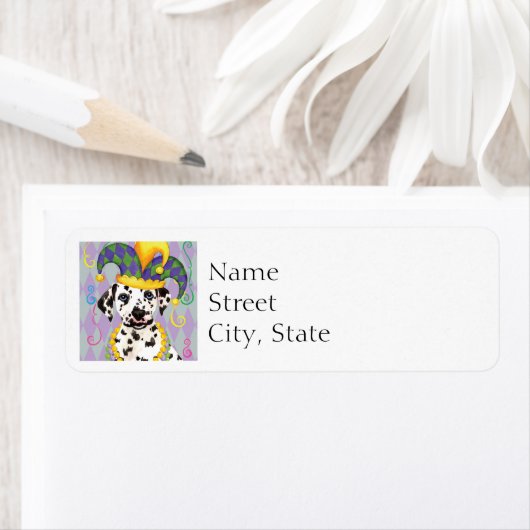 Étiquette Mardi Gras Dalmatien (En situation)