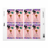 Étiquette MARDI GRAS MASQUERADE Confetti Gem monogramme (Feuille entière)