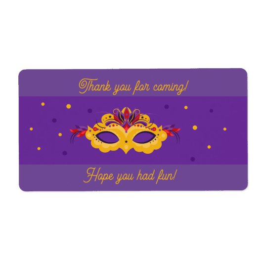 Étiquette Mardi Gras Masquerade Thème (Devant)