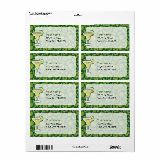 Étiquette Margarita (Feuille entière)