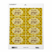 Étiquette Marguerite Jaune Faite Maison Par Personnalisé (Feuille entière)