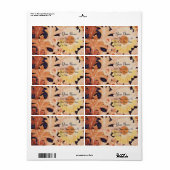 Étiquette MARGUERITE, noir brun blanc (Feuille entière)