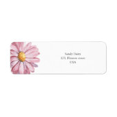 Étiquette Marguerite rose Fleur sauvage  (Devant)