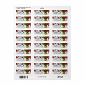 Étiquette Mariage à l'aquarelle de roses rouges romantiques (Feuille entière)