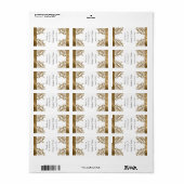 Étiquette Mariage à lèvres Gold Damask Silk Posh (Feuille entière)