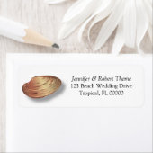 Étiquette Mariage à thème de plage Inviter Enveloppe auto-ad (En situation)