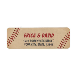 Étiquette Mariage à thème Vintage de baseball