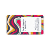 Étiquette Mariage Abstrait gras dynamique (Devant)