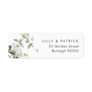 Étiquette Mariage Adresse de Retour Fleur Sauvage Botanique