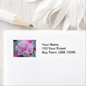 Étiquette Mariage Adresse de retour Lâches Peonies roses Fle (En situation)