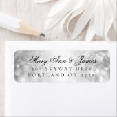 Étiquette Mariage Adresse de retour Silver Shimmer Lumières (En situation)