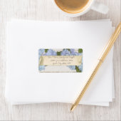 Étiquette Mariage Adresse de retour Wood Blue Hydrangea Vint (En situation)
