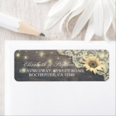 Étiquette Mariage Adresse Dentelle Tournesol Rustique Lumièr (En situation)