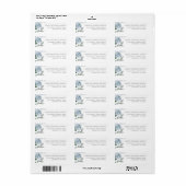 Étiquette Mariage Adresse Dusty Blue Grey Aquarelle Florale (Feuille entière)