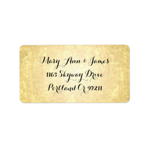 Étiquette Mariage Adresse Gold Foil Look Stars Confetti