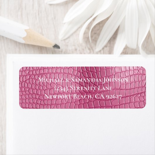 Étiquette Mariage Animaux Faux Alligator Rose Fête de Mariag (En situation)