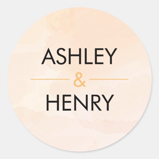 Étiquette Mariage Apricot, étiquette cadeau Peach (Devant)