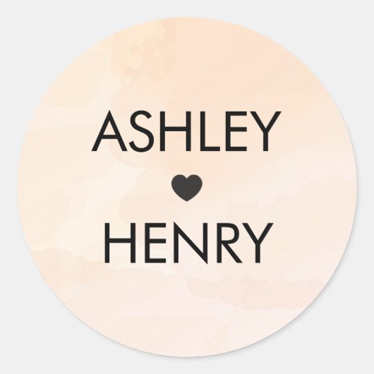 Étiquette Mariage Apricot, étiquette cadeau Peach (Devant)