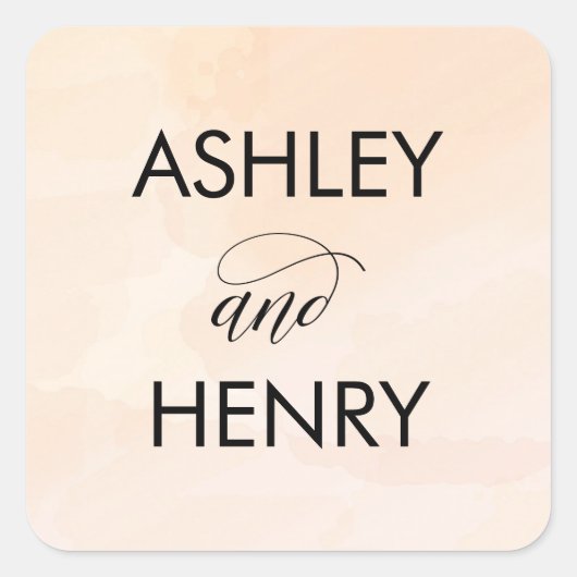 Étiquette Mariage Apricot, étiquette cadeau Peach (Devant)