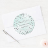 Étiquette Mariage Aquarelle bleu Argent Confetti (Enveloppe)