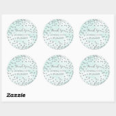 Étiquette Mariage Aquarelle bleu Argent Confetti (Feuille)