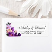 Étiquette Mariage aquarelle floral violet ultra (En situation)