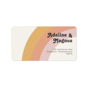 Étiquette Mariage Arc-en-ciel des années 70 moderne RSVP Ret