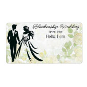 Étiquette mariage Arrière - plan Floral Nom du Éti (Devant)