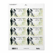 Étiquette mariage Arrière - plan Floral Nom du Éti (Feuille entière)